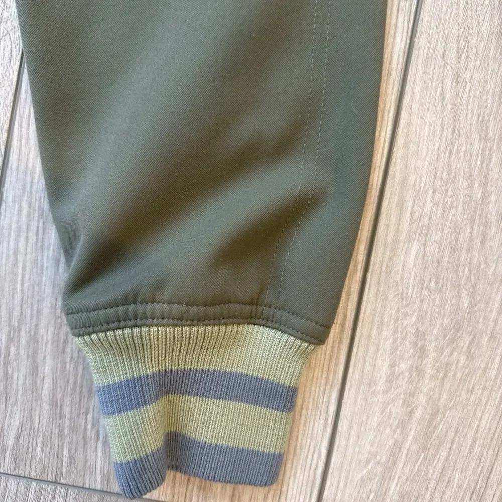 SIMS Bomber Jacket Women Large Olive Green Zip Bomber Sweater Free Shipping!